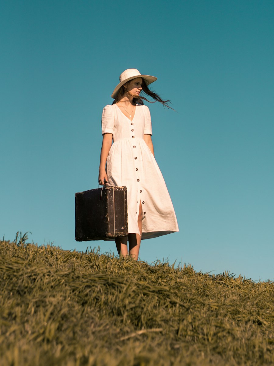 Instagram post featuring Linen Wrap Dress