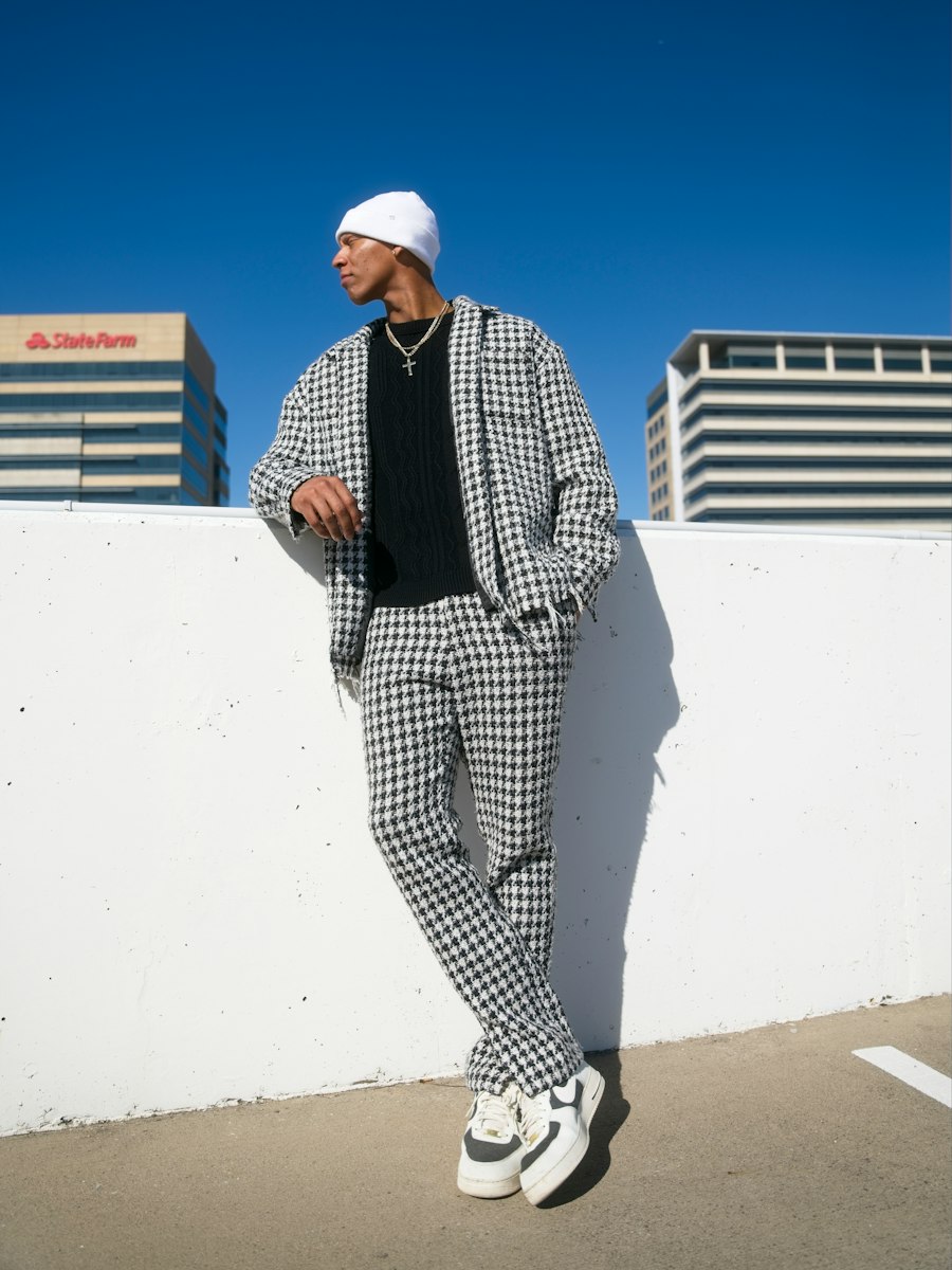 Instagram post featuring Pleated Trousers